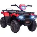 Homcom - Elektro Kinderquad, Elektro-Quad mit led und Musik, Elektroauto, Kinderfahrzeug für Kinder ab 3 Jahren, Kindermotorrad, Schwarz+Rot, 88 x 45