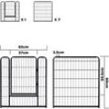 Hengmei - 8-teilig Welpenauslauf Hundelaufstall Welpenlaufstall Freilaufgehege 80x 65 cm Faltbare Freigehege Tierlaufstall inkl.Tür und Erdanker für
