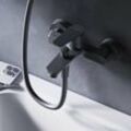 Badewannenarmatur Wannenarmatur Wasserhahn Bad Wannenbatterie Einhebelmischer Bad Einhebel Mischbatterie Badarmatur Gebürstet, Schwarz matt - Am.pm