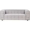 3-Sitzer Sofa Hellgrau Stoffbezug Gesteppt mit Breiten Armlehnen Freistehend Modern Gemütlich Wohnzimmer Polstersofa Wolkensofa