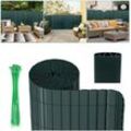 Pvc Sichtschutzmatte Sichtschutzzaun Sichtschutz für Zaun Garten Wetterfest Grün 100x600cm - Swanew