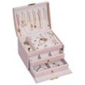 Cyslmuk - Schmuckkästchen für Frauen und Mädchen (rosa), Schmuckschatulle, Schmuck-Organizer, Aufbewahrungsbox für Ringe, Armbänder, Ohrringe, Uhren,