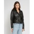 Mustang Lederjacke Damen, schwarz