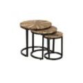 INTERIA Home & Living Beistelltisch MANDYA 3er Set Tisch Wohnzimmer Altholz