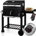 KESSER® Grill Grillwagen XXL Holzkohlegrill mit Deckel, Rädern, Edelstahl-Griff, Grillrost und Thermometer Holzkohle kohlegrill Wagen groß Kohle BBQ Barbeque Camping, Terrasse, Garten