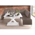 Eckbank EXXPO - SOFA FASHION "Intenso, viele Bezugsstoffe Cord, Leder, Struktur 244/157 cm (B/T)", grau (taupe), B:244cm H:91cm T:157cm, NaturLeder, Strukturstoff (Zusammensetzung: Polyester 100%), Luxus-Microfaser (Zusammensetzung: Aufgeflockte 100% Polyester Schicht mit Prägung), Cord (Zusammensetzung: Polyester 100%), Sitzbänke, hohe Bodenfreiheit, frei im Raum stellbar, hoher Sitzkomfort