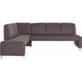 Eckbank EXXPO - SOFA FASHION "Intenso, viele Bezugsstoffe Cord, Leder, Struktur 244/157 cm (B/T)", grau (anthrazit), B:244cm H:91cm T:157cm, NaturLeder, Strukturstoff (Zusammensetzung: Polyester 100%), Luxus-Microfaser (Zusammensetzung: Aufgeflockte 100% Polyester Schicht mit Prägung), Cord (Zusammensetzung: Polyester 100%), Sitzbänke, hohe Bodenfreiheit, frei im Raum stellbar, hoher Sitzkomfort