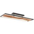 BRILLIANT LED Deckenleuchte "Chaumont", schwarz (schwarz, holz), H: 13cm, Lampen, LED Deckenlampe, 100x14x30 cm, 6600 lm 3000 K, Metall/Holz/Kunststoff