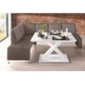 Eckbank EXXPO - SOFA FASHION "Intenso, viele Bezugsstoffe Cord, Leder, Struktur 244/157 cm (B/T)", grau (taupe), B:244cm H:91cm T:157cm, NaturLeder, Strukturstoff (Zusammensetzung: Polyester 100%), Luxus-Microfaser (Zusammensetzung: Aufgeflockte 100% Polyester Schicht mit Prägung), Cord (Zusammensetzung: Polyester 100%), Sitzbänke, hohe Bodenfreiheit, frei im Raum stellbar, hoher Sitzkomfort, Tops