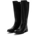 Weitschaftstiefel SHEEGO "Große Größen", Damen, Gr. 39, XL-Schaft, schwarz, Obermaterial: 100% Leder, klassisch, Schuhe, mit Stretch-Einsatz, in 3 Schaftweiten