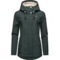 Softshelljacke RAGWEAR "Monadde Softshell", Damen, Gr. XS (34), grün (dunkelgrün), Obermaterial: 97% Polyester, 3% Elasthan, Innenfutter 100% Polyester, casual, figurumspielend Po-bedeckend, Jacken, Praktische wasserabweisende Softshell Damenjacke