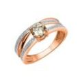 Zeeme Silber Ring 925/- Sterling Silber Rosevergoldet Zirkonia