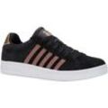 Sneaker K-SWISS "Court Tiebreak Sde", Gr. 38, schwarz (schwarz, rosa), Leder, sportlich, Schuhe