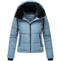 Steppjacke NAVAHOO "Mit Liebe XIV", Damen, Gr. L (40), blau, Obermaterial: 100% Polyester, Futter: 100% Polyester, Wattierung: 100% Polyester, Ärmelfutter: 100% Polyester, modisch, figurumspielend hüftbedeckend, hoch geschlossener Ausschnitt, Jacken, Warme gesteppte Damen Winterjacke mit kuscheligem Kragen