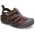 Sandale CROCS "Yukon Fisherman", Herren, Gr. 45, braun (espresso), Lederimitat, Textil, casual, Schuhe, Halbschuh, Slipper, Trekkingschuh mit praktischem Klettverschluss