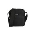 Messenger Bag CALVIN KLEIN "CK ESSENTIAL REPORTER S", Damen, Gr. B/H/T: 16cm x 18cm x 5cm, schwarz, Polyester, Lederimitat, Taschen, Mini Bag Herren, CrossBody Bag mit Reißverschluss