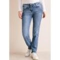 Regular-fit-Jeans CECIL, Damen, Gr. 28, Länge 30, blau (light blau), Denim/Jeans, Obermaterial: 77% Baumwolle, 20% Polyester, 3% Elasthan, unifarben, casual, regular fit knöchellang, Jeans, in hellblauer Waschung