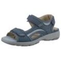 Sandale WALDLÄUFER, Damen, Gr. 6 (39), blau (blau kombiniert), Nubukleder, sportlich, Schuhe, Sommerschuh, Outdoorschuh, Keilabsatz, in Trekking-Optik, H-Weite