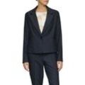 Jackenblazer S.OLIVER BLACK LABEL, Damen, Gr. 36, blau, Web, Obermaterial: 65% Polyester, 32% Viskose, 3% Elasthan. Futter: 100% Polyester, gepunktet, casual, tailliert taillenbedeckt, tiefer V-Ausschnitt, Langarm, Blazer, gepunktet, mit 1-Knopfverschluss und Taschen