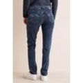 Straight-Jeans CECIL, Damen, Gr. 28, Länge 34, blau (dunkelblau schwarz washed), Jeans, 77% Baumwolle, 20% Polyester, 3% Elasthan, unifarben, casual, lang, Jeans, 5-Pocket-Style