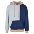 Kapuzensweatshirt URBAN CLASSICS "Urban Classics Herren Oversized Color Block Hoody", Herren, Gr. M, blau (summerblau, dunkelblau), 65% Baumwolle, 35% Polyester, Langarm, Sweatshirts