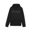 Sweatshirt PUMA "CLOUDSPUN Branded Hoodie Herren", Herren, Gr. L, schwarz (schwarz q1), Obermaterial: 85% Polyester, 15% Elasthan; Rippe: 93% Polyester, 7% Elasthan, normal, Rundhals, Langarm, Sweatshirts