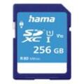 HAMA Speicherkarte "SD Karte, Memory Fast, Class 10 UHS-I", blau, 256 GB, Speicherkarten