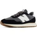 Sneaker NEW BALANCE "M237", Gr. 42, schwarz-weiß (schwarz, weiß), Leder, Textil, sportlich, Schuhe