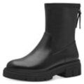 Stiefelette MARCO TOZZI "POLI", Damen, Gr. 36, schwarz, Lederimitat, unifarben, klassisch, Schuhe, Blockabsatz, Boots mit Zierreißverschluss an der Ferse