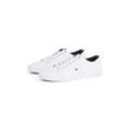 Sneaker TOMMY HILFIGER "ICONIC LONG LACE SNEAKER", Herren, Gr. 46, weiß, Baumwolle, sportlich, Schuhe, Freizeitschuh, Halbschuh, Schnürschuh mit gespolstetem Schaftrand