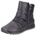 Winterboots RIEKER, Damen, Gr. 36, schwarz (schwarz kombiniert), Lederimitat, sportlich, Schuhe, Plateaustiefelette, Print-Boots mit Außenreißverschluss