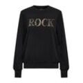 Sweatshirt ONLY "ONLAMY L/S STONES O-NECK BOX UB SWT", Damen, Gr. L (40), schwarz print:new rock, Sweatware, Obermaterial: 60% Baumwolle, 40% Polyester, bedruckt, modisch, regular fit, Rundhals, Langarm, Sweatshirts