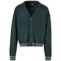 Strickjacke URBAN CLASSICS "Urban Classics Herren Sporty Boxy Cardigan", Herren, Gr. L, grün (bottlegrün), 95% Polyacryl, 5% Nylon, unifarben, oversize, V-Ausschnitt, Langarm, Strickjacken