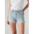 Jeansshorts LEVI'S "501 Short Long", Damen, Gr. 25, N-Gr, chameleon copy, Denim/Jeans, Obermaterial: 99% Baumwolle, 1% Elasthan, casual, figurbetont kurz, Jeans, Mit Knopfverschluss und krempelbarem Saum