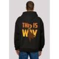 Kapuzenpullover F4NT4STIC "Star Wars The Mandalorian This Is The Way", Herren, Gr. M, schwarz, Obermaterial: 100% Baumwolle, casual, oversize, Langarm, Pullover, Print