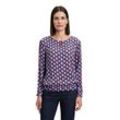 Schlupfbluse BETTY BARCLAY "Betty Barclay Schlupfbluse mit Muster", Damen, Gr. 42, blau (blau, blau), Obermaterial: 100% Viskose., casual, figurumspielend normal, Langarm, Blusen