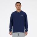 Sweatshirt NEW BALANCE "SPORT ESSENTIALS FRENCH TERRY CREW", Herren, Gr. L, blau (nb navy (428)), Obermaterial: 60% Baumwolle, 40% Polyester, sportlich, Sweatshirts