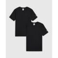 T-Shirt CHAMPION "2pack Crew-Neck", Herren, Gr. L (52/54), schwarz (nbk, nbk), Jersey, Obermaterial: 100% Baumwolle, unifarben, sportlich, Rundhals, Kurzarm, Shirts