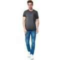 T-Shirt RUSTY NEAL, Herren, Gr. L, grau (dunkelgrau), 100% Baumwolle, bedruckt, casual, normal, Rundhals, Kurzarm, Shirts, im verwaschenen Look