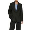 Longblazer S.OLIVER BLACK LABEL, Damen, Gr. 36, schwarz, Web, Obermaterial: 47% Polyester, 47% Viskose, 6% Elasthan. Futter: 100% Polyester, unifarben, klassisch, regular fit hüftbedeckend, Langarm mit Knöpfen, Blazer, im eleganten Look