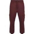 Stoffhose URBAN CLASSICS "Urban Classics Herren Cargo Sweatpants", Herren, Gr. L, US-Größen, rot (cherry), 65% Baumwolle, 35% Polyester, unifarben, normal, Hosen