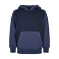 Kapuzensweatshirt URBAN CLASSICS "Urban Classics Herren Boys 2-Tone Fake Raglan Hoody", Jungen, Gr. 110/116, blau (midnightnavy, dunkelblau), 65% Baumwolle, 35% Polyester, Langarm, Sweatshirts