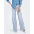 High-waist-Jeans ONLY "ONLMADISON BLUSH HW WIDE DNM CRO495 NOOS", Damen, Gr. L (40), Länge 32, blau (light blau bleached denim), Denim/Jeans, Obermaterial: 92% Baumwolle, 6% Elastomultiester, 2% Elasthan, unifarben, modisch, Jeans