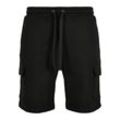 Sweatshorts URBAN CLASSICS "Urban Classics Herren Organic Cargo Sweatshorts", Herren, Gr. L, US-Größen, schwarz, 100% Baumwolle, unifarben, normal, Hosen