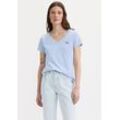 T-Shirt LEVI'S "VNECK TEE 2 PACK", Damen, Gr. M (38), blau (2 pack v neck weiß,, kentucky blau), Jersey, Obermaterial: 100% Baumwolle, casual, Basic hüftlang, V-Ausschnitt, Kurzarm, Shirts