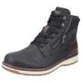 Winterboots RIEKER, Herren, Gr. 40, schwarz (schwarz, dunkelbraun), Lederimitat, Textil, sportlich, Schuhe, mit wasserabweisender riekerTEX-Membran, Topseller