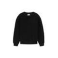 TOM TAILOR Jungen Oversized Fleece-Sweatshirt, schwarz, Uni, Gr. 152