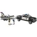 bruder Dodge RAM 2500 Polizei Pickup, L+S,Anh.,Boot Fertigmodell Nutzfahrzeug Modell