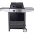 tepro Garten Princeton Gas Grill 2 Brenner, Thermometer im Deckel Schwarz, Silber