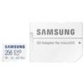 Samsung EVO Plus SDXC-Karte 256 GB Class 10, Class 10 UHS-I, UHS-I, v30 Video Speed Class A2-Leistungsstandard, inkl. SD-Adapter, stoßsicher